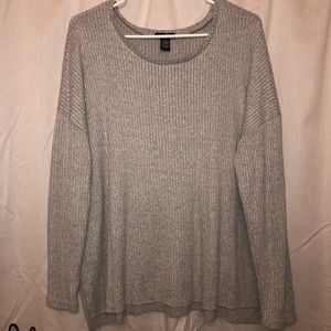 Rue 21 Light Grey Ribbed Long Sleeve Shirt